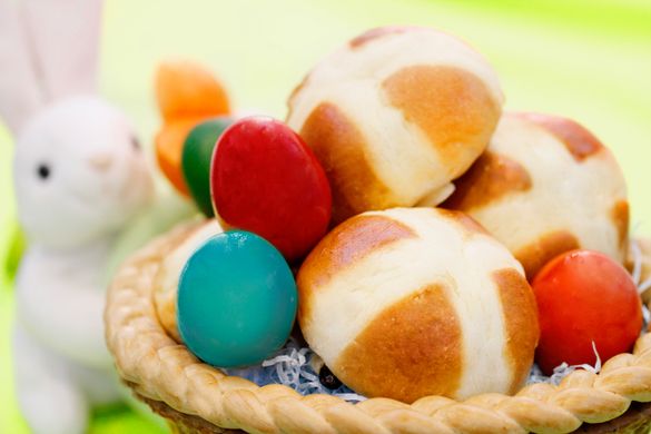 Hot cross buns and easter eggs from Carousel