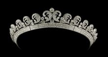 Cartier London Halo tiara 1936, platinum, diamonds, 3 x 18cm, lent by Her Majesty Queen Elizabeth II.