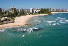 Aerial Coolangatta Headlands and Rainbow Bay beach
