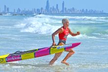 Hayley Bateup competing as an ironwoman 