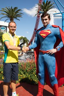 Commonwealth Games Gold medalist Steele Von Hoff meets the 'Man of Steel'