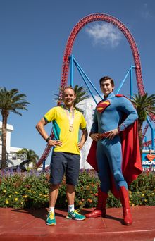 Commonwealth Games Gold medalist Steele Von Hoff meets the 'Man of Steel'