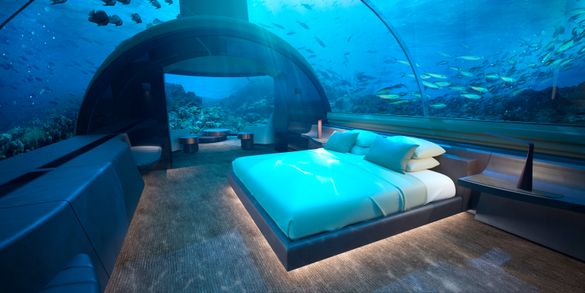 Undersea bedroom at MURAKA, Conrad Maldives Rangali Island