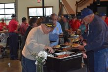 Veterans enjoy food and fellowship during Clarksville's Welcome Home Veterans Celebration.