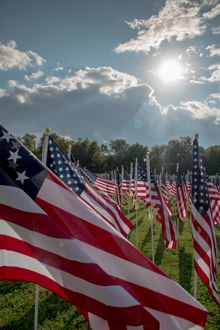 The sun shines over the Field of Honor at Clarksville's Welcome Home Veterans Celebration.