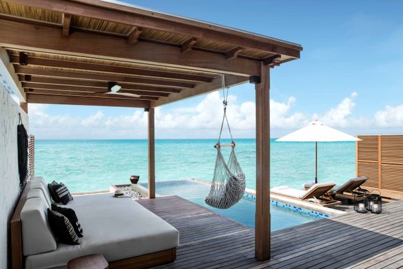overwater villa pool