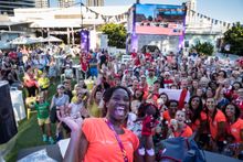 England Roses pose with fans at The Star Gold Coast