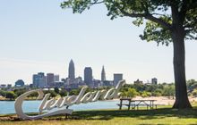 Cleveland script sign at Edgewater Park