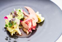Poached blue lobster, quick-sautéed cabbage