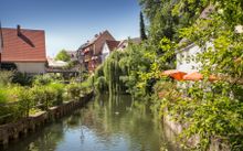 Idyllische Stadtansicht von Krumbach