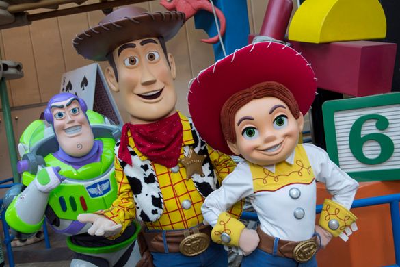 Buzz Lightyear, Sheriff Woody and Jessie the Yodeling Cowgirl from Disney•Pixar’s “Toy Story” films will interact with guests in the new Toy Story Land when it opens June 30 at Disney’s Hollywood Studios. (photo courtesy of Walt Disney World)