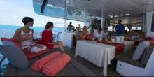 Open air dining on a Dream Yacht Charters cruise