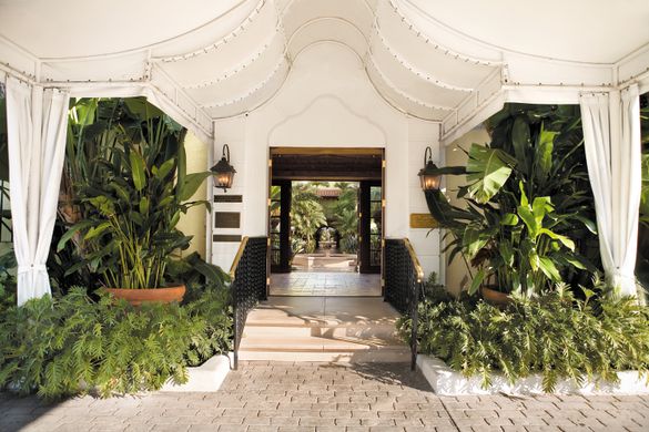 The Brazilian Court Beach Club Canopy Entrance - Photo credit Brazilian Court 