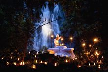 private candlelit jungle waterfall dinner