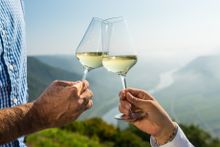 Enjoying a glass of wine in the Moselle region