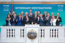The Wyndham Destinations Senior Leadership Team ringing the bell at the New York Stock Exchange on June 4