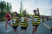 The Midnight Sun Run in Fairbanks, Alaska—an annual 10K run under the late night summer solstice sun. Photo by Sherman Hogue/Explore Fairbanks