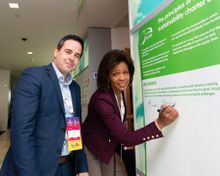 Colin Stewart, Chairman of LATA and Karen Bevans, Director of Tourism of Belize sign the LATA Sustainability Charter at ELA 
