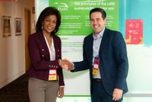 Karen Bevans, Director of Tourism of Belize and Colin Stewart, Chairman of LATA sign LATA Sustainability Charter 