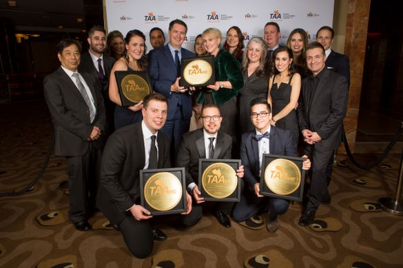 Grand Hyatt Melbourne team members with their five awards Grand Hyatt Melbourne team members with their five awards
