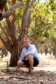 Bruce Munro in the Avenue of Honour, Albany, 2018.