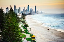 Surfers Skyline along beach front