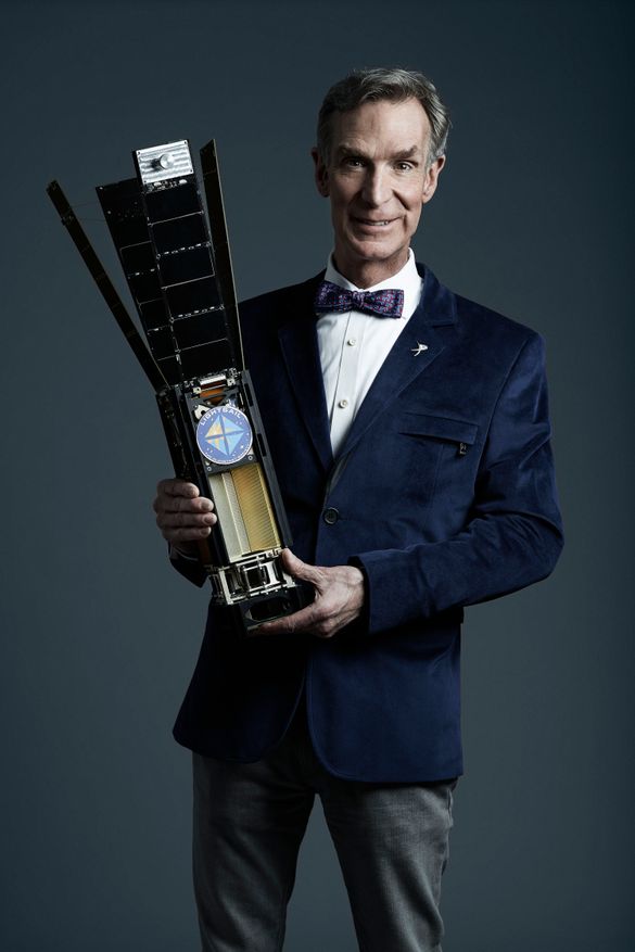 Bill Nye Holding LightSail