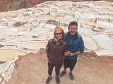 David & Helene at the ‘Salineras’ - salt mines used since the Inca period near Cusco, 