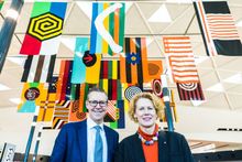 Elizabeth   Ann  Macgregor,   MCA   Director OBE; Geoff  Culbert,  CEO,   Sydney  Airport,   MCA  &  Sydney   Airport   Commission ,  2018.   Photograph:   Anna   Kucera