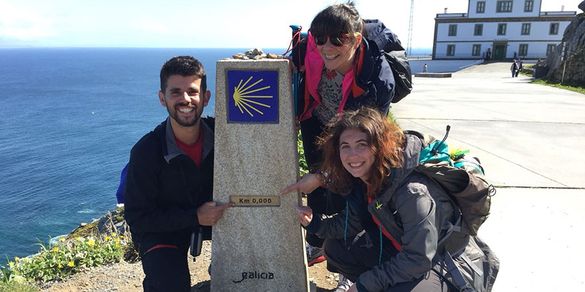 Pilgrims at Cape Fisterra, Camino de Santiago, Galicia