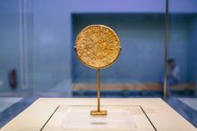 The Disc of Phaistos at the Archaeological Museum in Heraklion