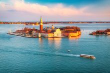 Aerial view over San Giorgio Maggiore