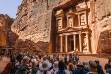 Guests on a tour of Petra, Jordan