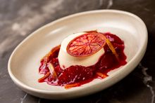 Vanilla bean panacotta, blood orange compote, confits rinds and chips