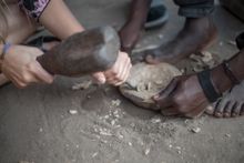 Woodworking lesson with the locals, Chitimba Beach, Malawi, 