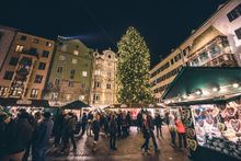 The Christmas market in Innsbruck, Austria, which can be seen on the 'Christmas Markets of Austria and Bavaria' itinerary