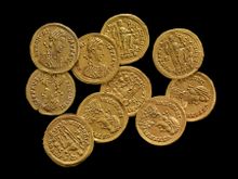 Coins from the Hoxne Treasure: Hoxne, England, late 4th – early 5th century CE  gold
