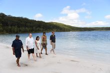 The Duke of Sussex welcomed to Lake McKenzie, K'gari by the Butchulla people