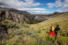 Taking in the vast views in Patagonia on a G Adventures small-group tour.