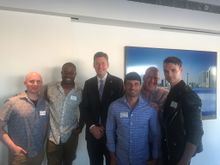 National media outlets meet OKC's Mayor David Holt at the opening night reception