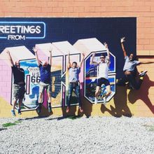 Members of the media touring Oklahoma City's street art