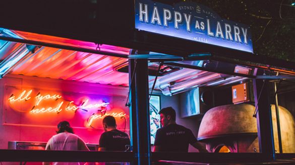 Happy as Larry will be dishing up traditional Napoli wood fired pizza at The Commons Street Feast in Canberra