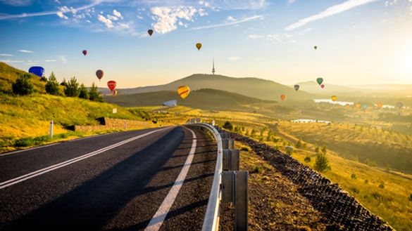 Balloons over the National Arboretum Canberra