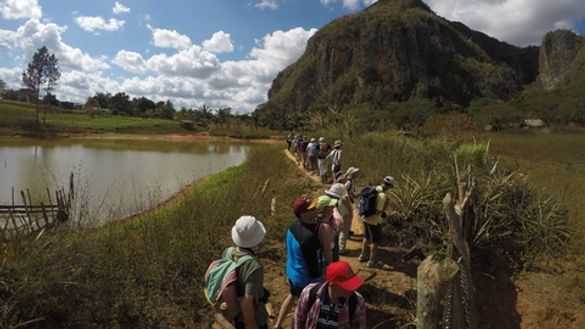 Group walking in Vinales