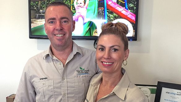 NCHP Seal Rocks Managers Katrina and Stephen Cawley are all smiles with their finalist nod NCHP Seal Rocks Managers Katrina and Stephen Cawley are all smiles with their finalist nod