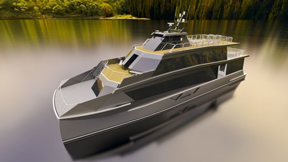 An artist's impression of the exterior of the new Gordon River Cruises vessel