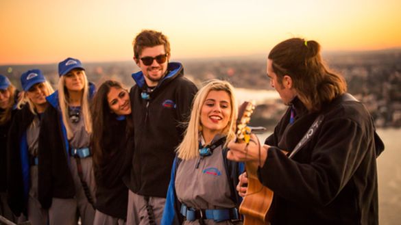 When Elisha met Tommy performing on the Sydney Harbour Bridge