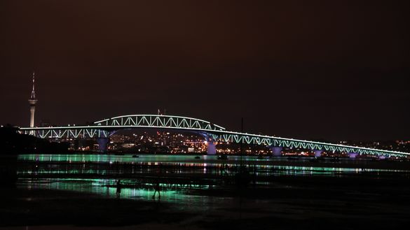 Vector Lights transforms Auckland's iconic harbour bridge forever