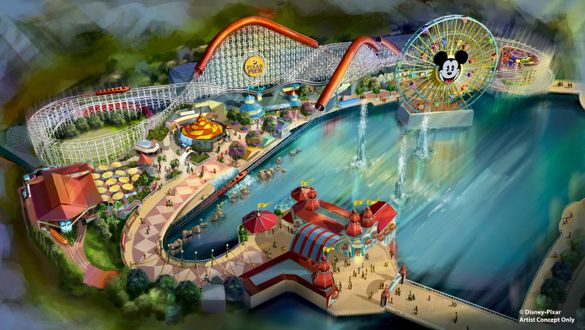 Birds Eye View of Pixar Pier 