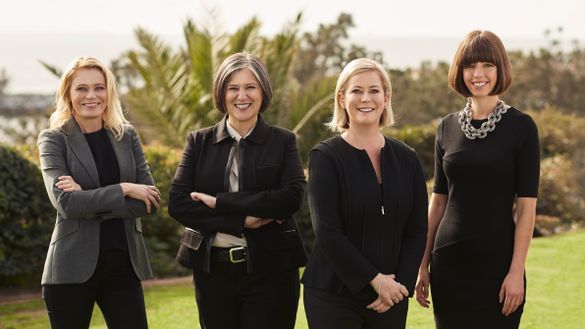 From L-R: Kristie Goshow (CMO); Michelle Woodley (President); Lindsey Ueberroth (CEO) and Caroline Michaud (EVP Corporate Communications & PR)